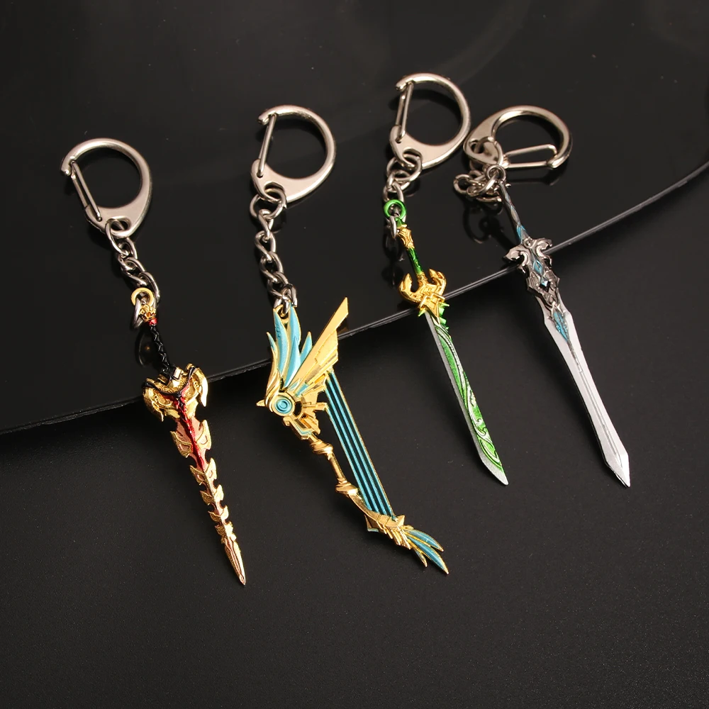 21Pcs Lot Genshin Impact Sword Keychain Cosplay Zhongli Venti Weapon Skyward Blade Metal Pendant Keyring Fans 1 - Genshin Impact Plush