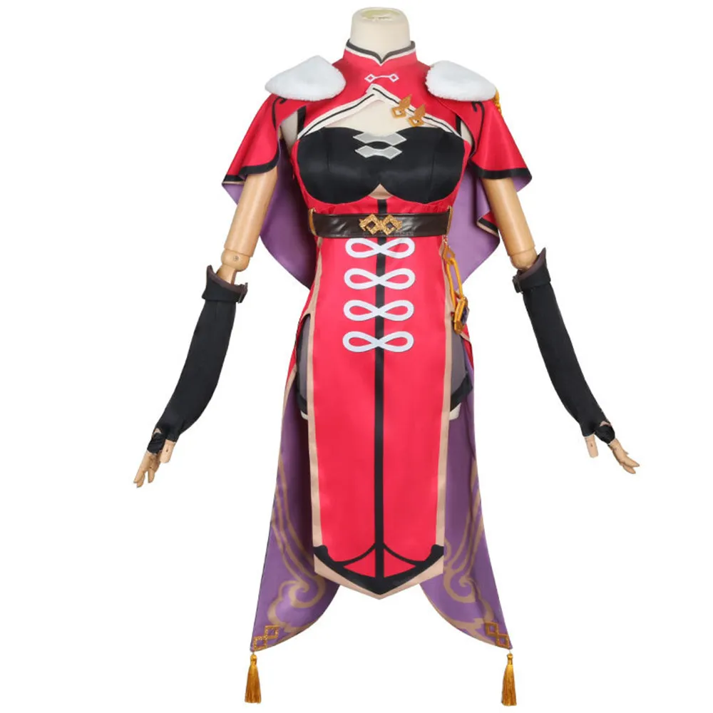 Anime Genshin Impact Beidou Cosplay Costume Women Black Red Dress Women Halloween Clothes 1 - Genshin Impact Plush