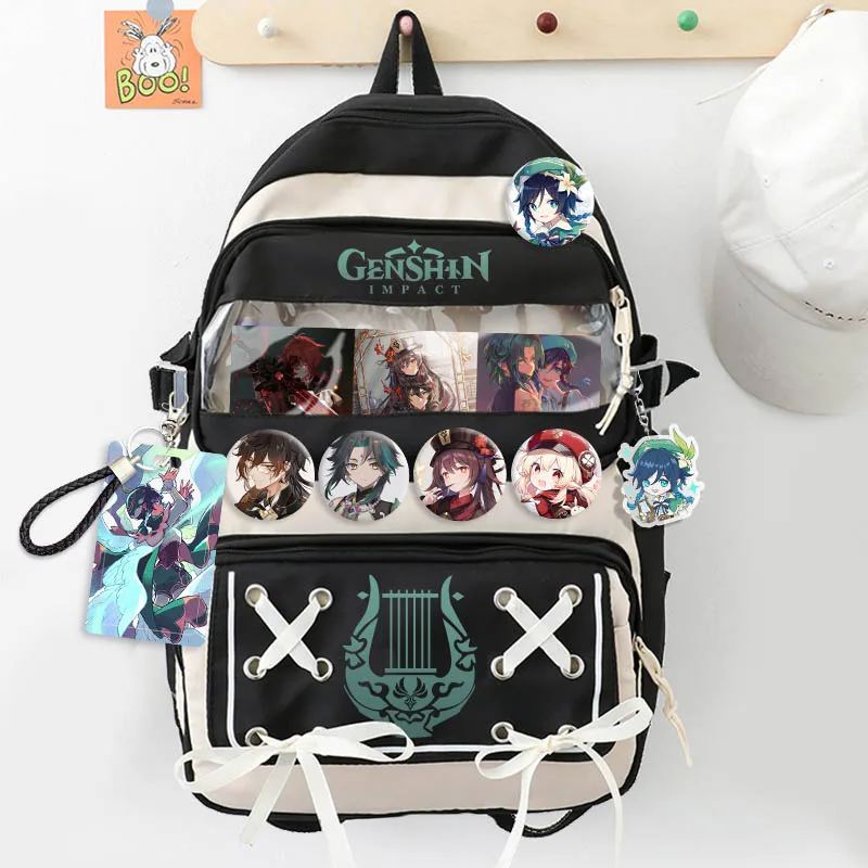 Fashion Genshin Impact Backpack Students Book School Bag Kawaii Girls Boys Laptop Fashion Anime Bags 1 - Genshin Impact Plush