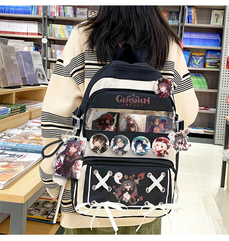Fashion Genshin Impact Backpack Students Book School Bag Kawaii Girls Boys Laptop Fashion Anime Bags 5 - Genshin Impact Plush