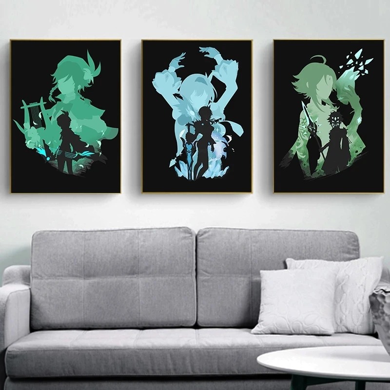 Game Genshin Impact Series Frameless Canvas Painting Decorative Art Poster Image Home Living Room Bedroom Decoration 2 - Genshin Impact Plush