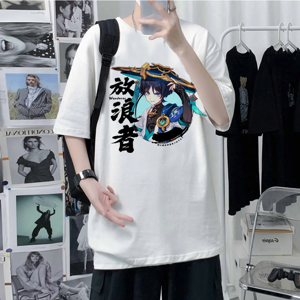 Genshin Impact Anime Kunikuzushi Print t Shirt Men Vintage Short Sleeve Harajuku Graphic Scaramouche Unisex Tshirt 3 - Genshin Impact Plush