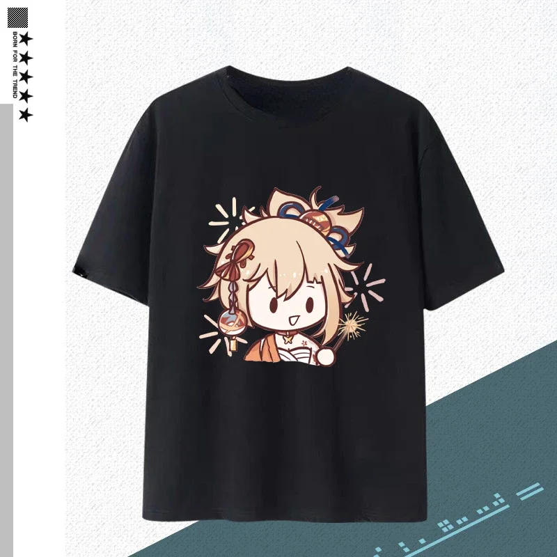 Genshin Impact Fans T shirt Cute Cartoon Raiden Shogun Yae Miko Graphic T Shirt Summer Streetwear 5 - Genshin Impact Plush