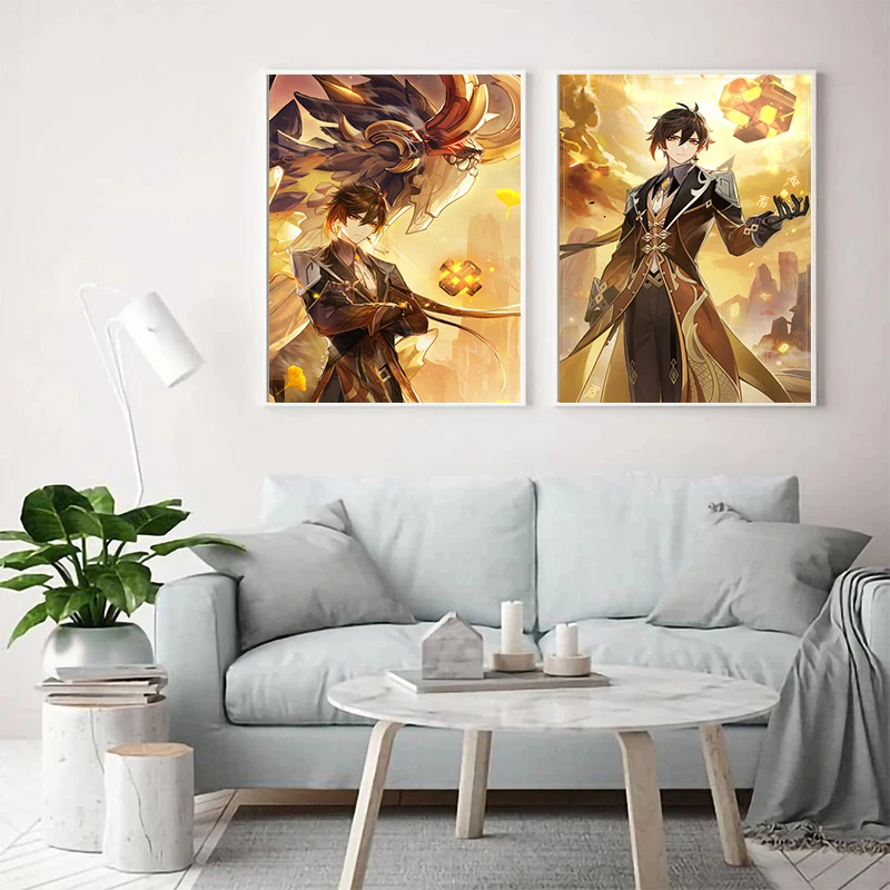 Genshin Impact Game Poster Hd Printed Game Player Posters Decor Canvas Painting Wall Art Picture Living 3 - Genshin Impact Plush