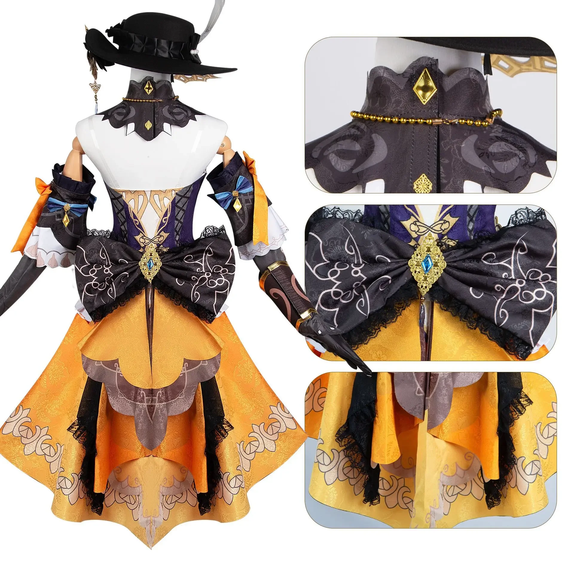 Genshin Impact Navia Cosplay Costume Wig Hat Set Women Dress Uniform Halloween Party for Girls 2 - Genshin Impact Plush