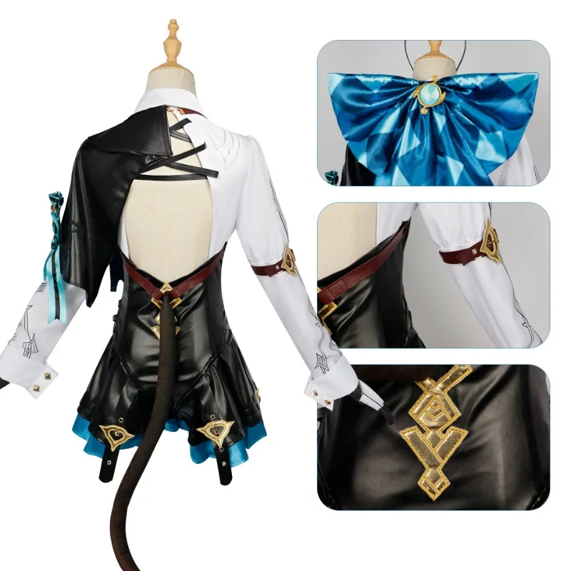 Lynette Cosplay Genshin Impact Costume Wig Fontaine Leather Cosplay Costume Uniform Dress Ears Skirt Glove Outfit 3 - Genshin Impact Plush