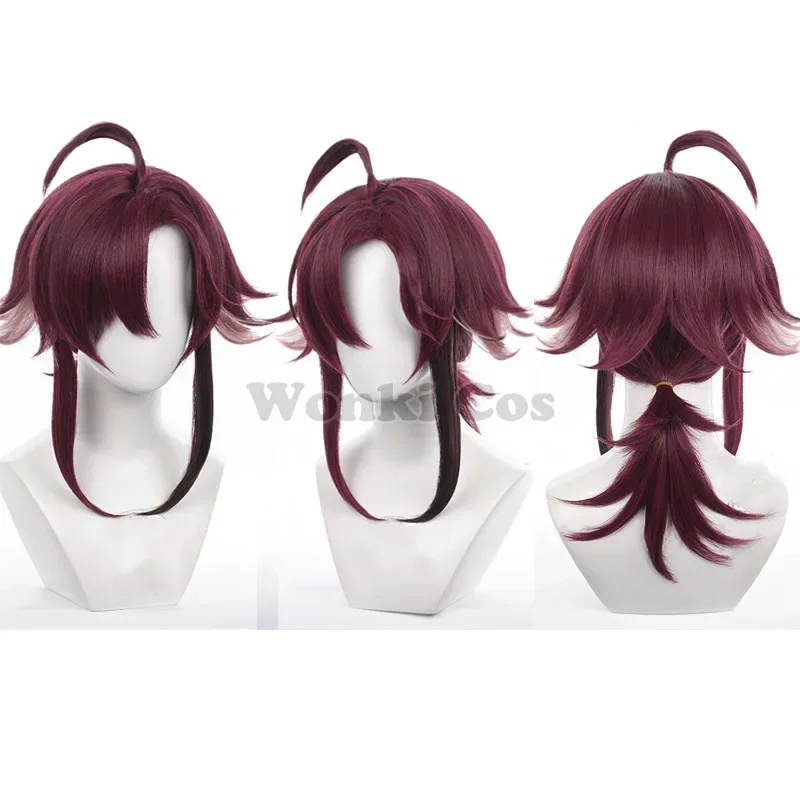 Shikanoin Heizou Cosplay Costume Wig Full Set with Accessories Impact Inazuma Heizou Shikanoin Red Wig Cosplay 4 - Genshin Impact Plush